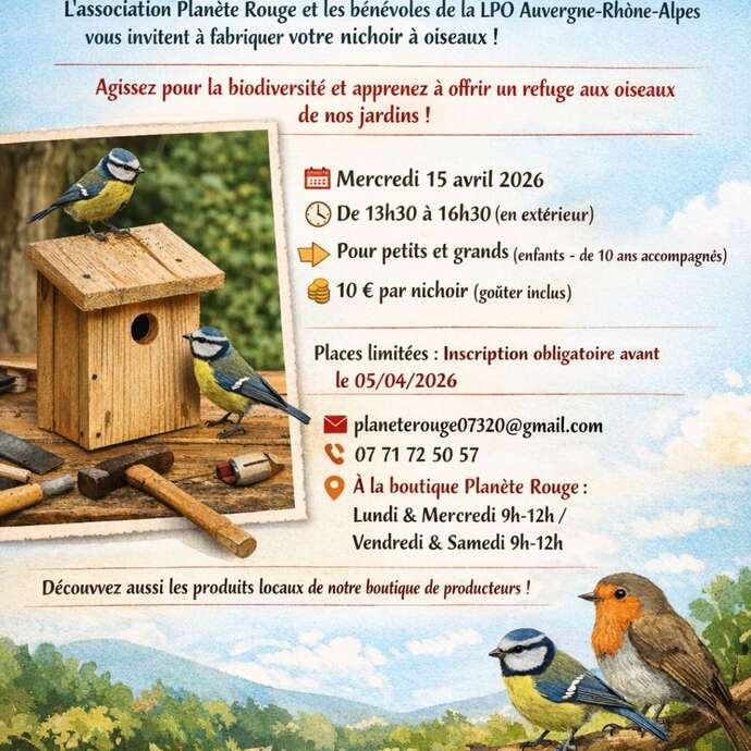 Atelier Nature : Fabrication de nichoirs à oiseaux