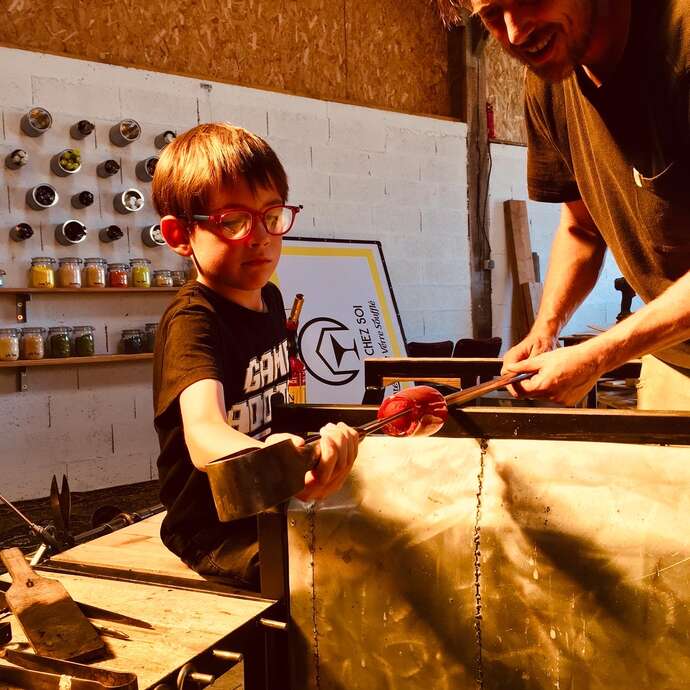 Atelier soufflage de verre à Orcières Merlette !